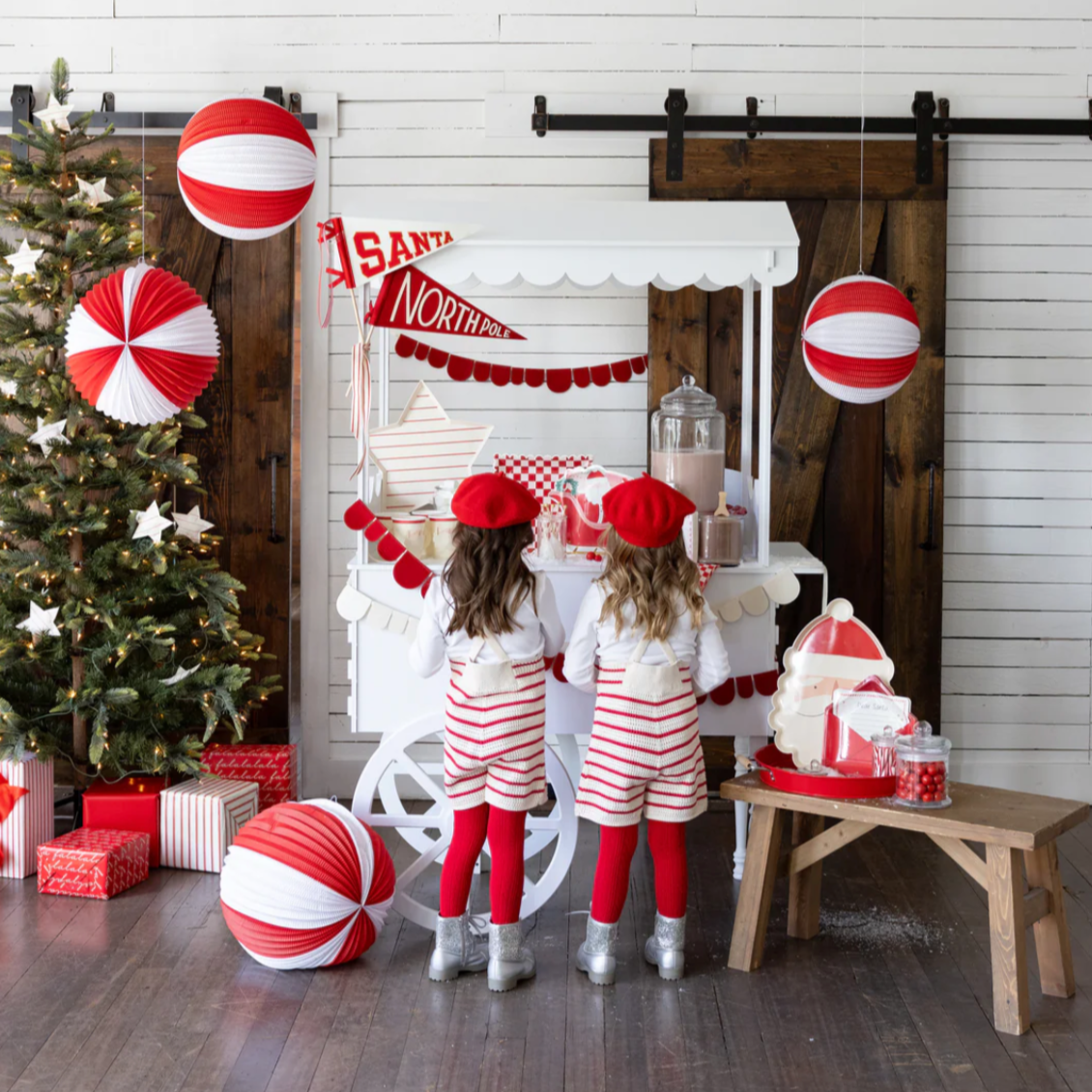 Christmas Peppermint Paper Lanterns