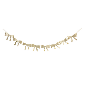 Gold Glitter Bow Banner