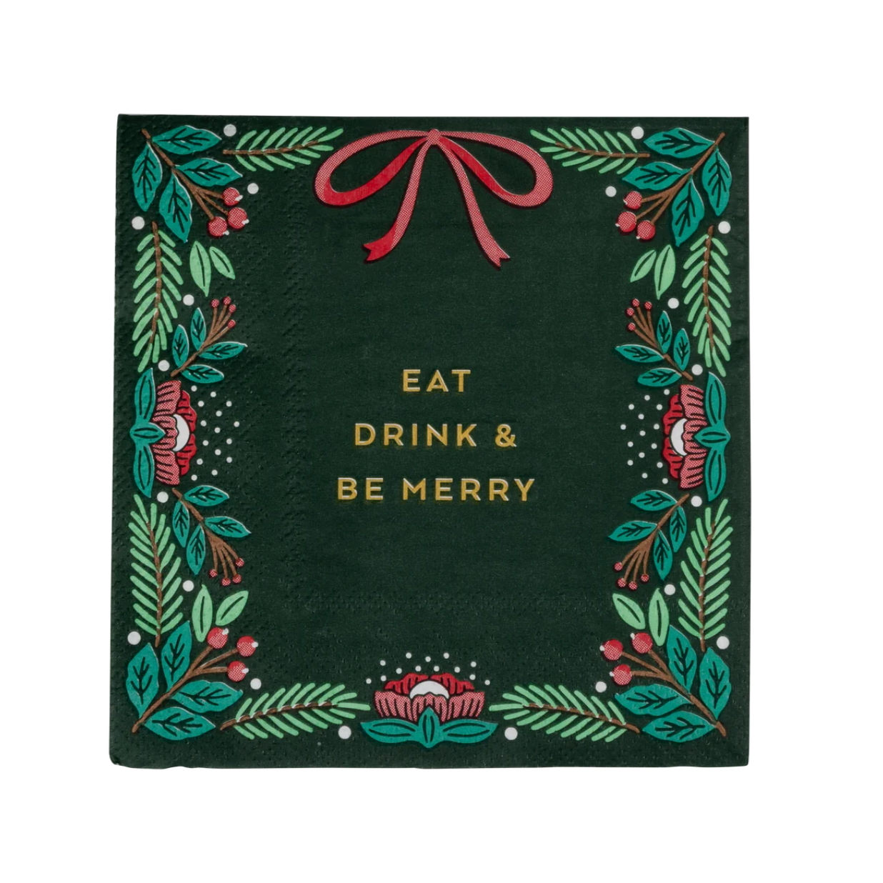 Eat Drink and Be Merry Cocktail Napkin