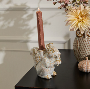 Chippy the Squirrel Taper Candle Holder