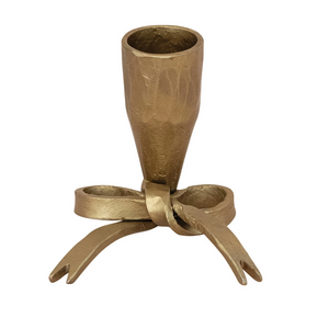 Antique Gold Iron Bow Taper Holder