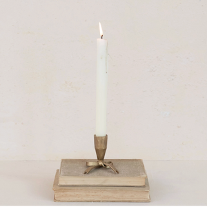 Antique Gold Iron Bow Taper Holder