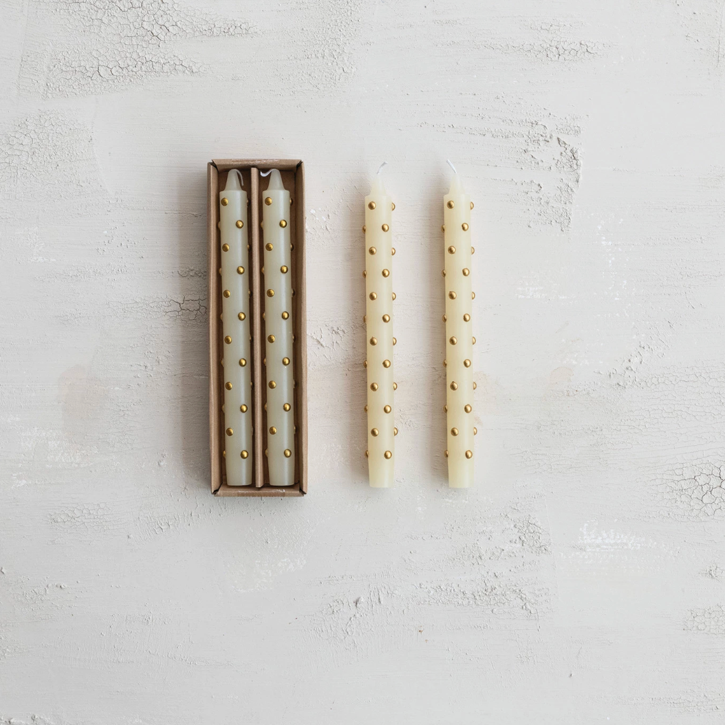 Gold Dot Taper Candles