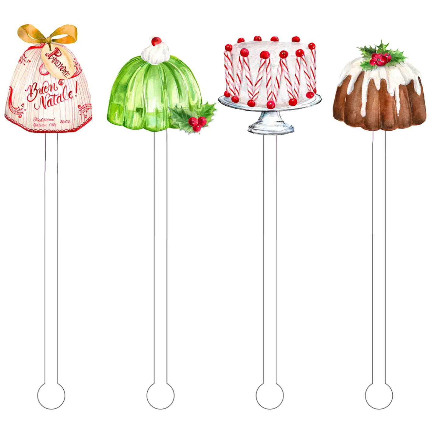 Christmas Cakes Holiday Stir Sticks