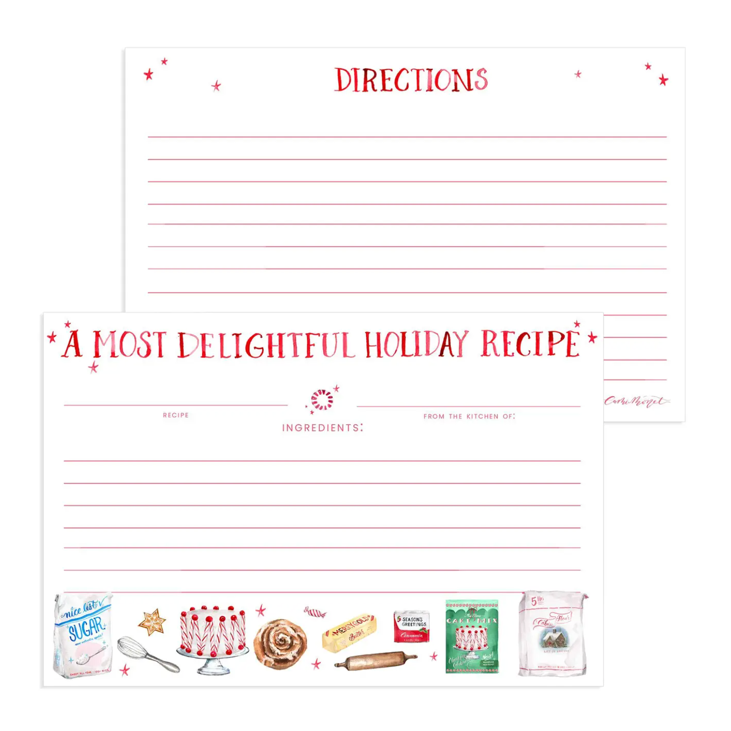 "A Most Delightful Holiday Recipe" Recipe Cards