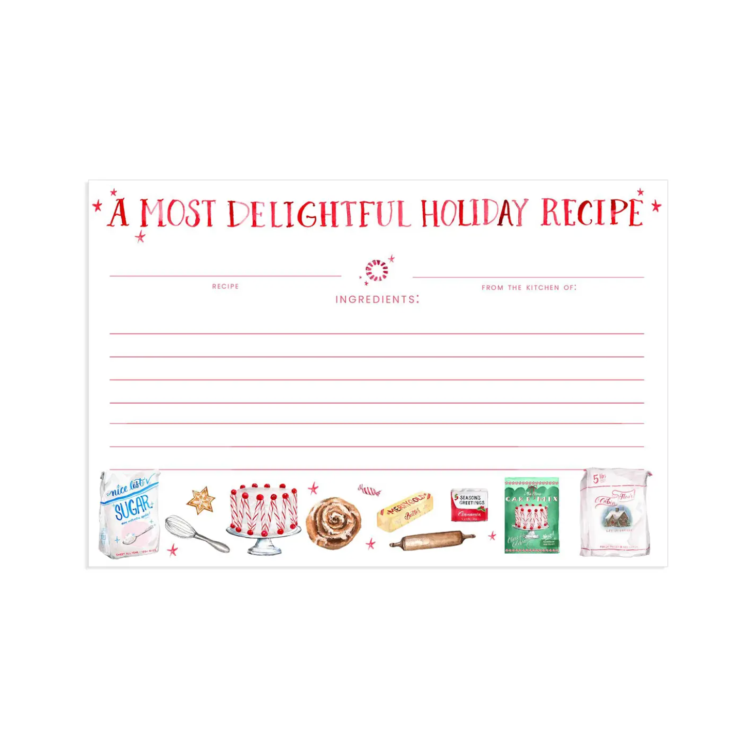 "A Most Delightful Holiday Recipe" Recipe Cards