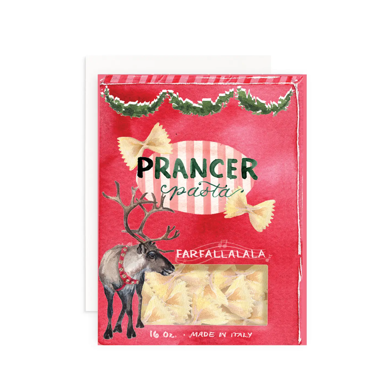 Prancer Pasta Christmas Greeting Card