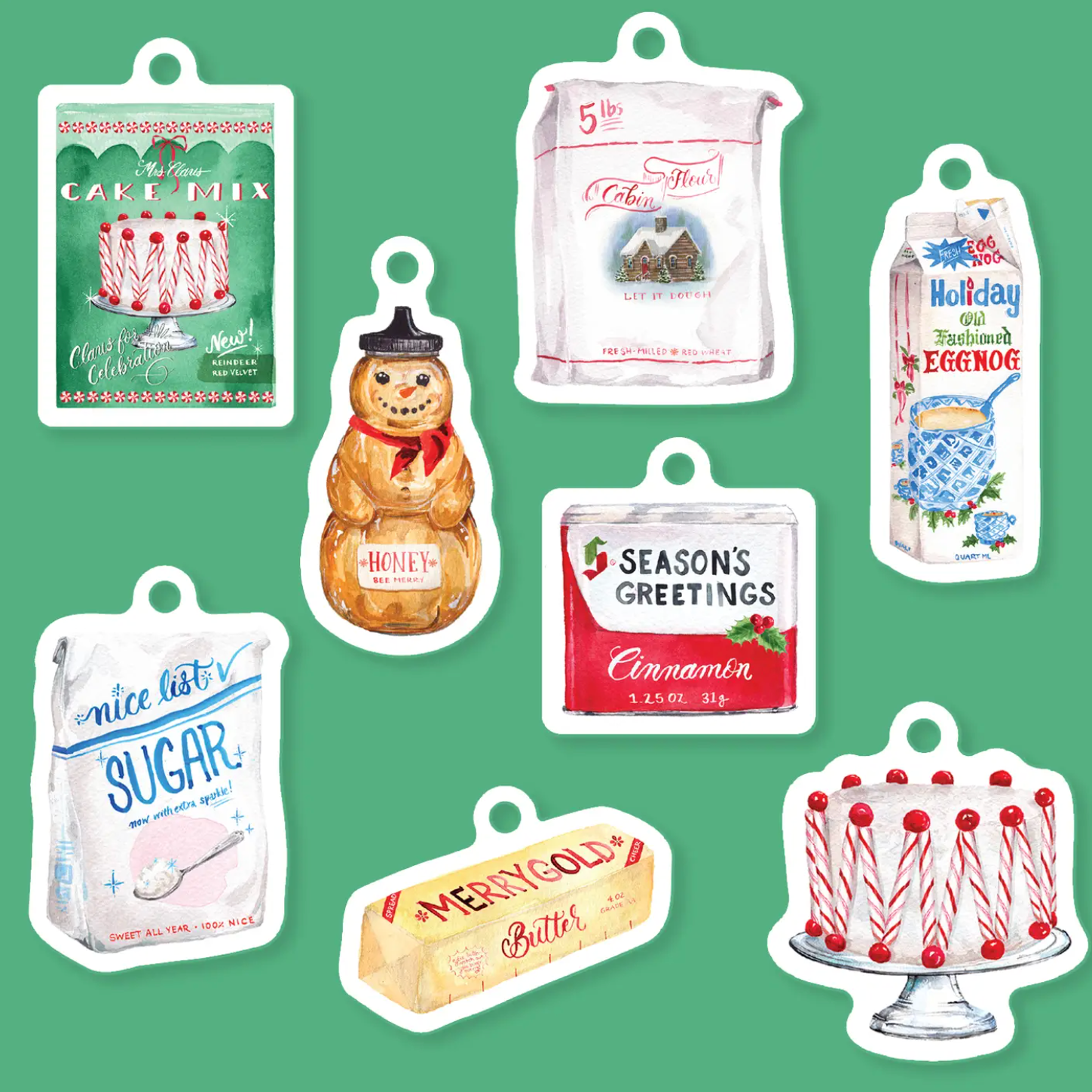 "Baking Spirits Bright" Holiday Die-Cut Gift Tag Set