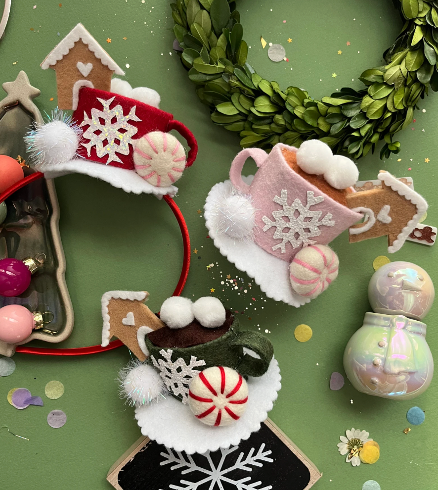 Hot Cocoa Mug Headband (Red or Pink!)