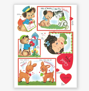 Vintage Valentines Press-Out Cards and Envelopes