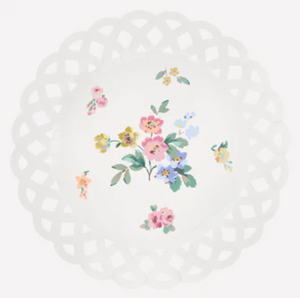 Basketweave Floral Dinner Plates