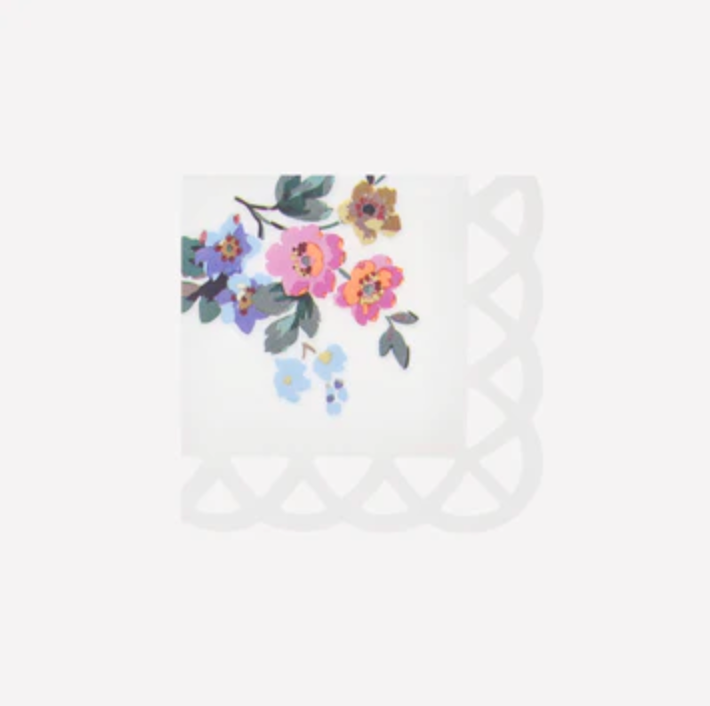 Basketweave Floral Small Napkins