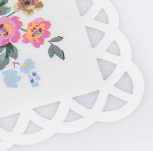 Basketweave Floral Small Napkins