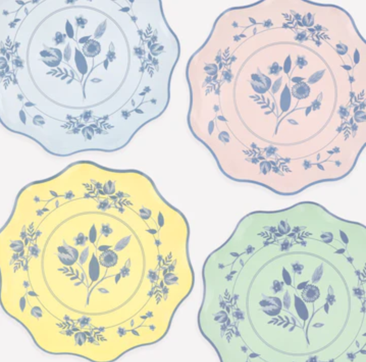 Vintage Botanical Dinner Plates
