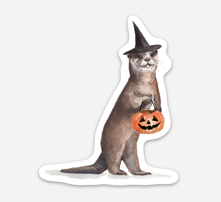 Trick or Treat Otter Sticker