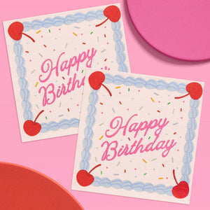 Happy Birthday Napkins Sheet Cake Napkins