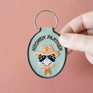 Meowdy Partner Embroidered Keychain