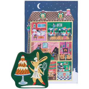 Advent Calendar Christmas Dish and Dishtowel Set