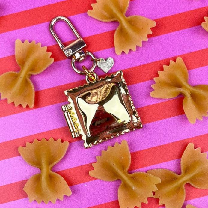 Ravioli Locket Keychain