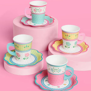 Tea Party Cups Saucers Set