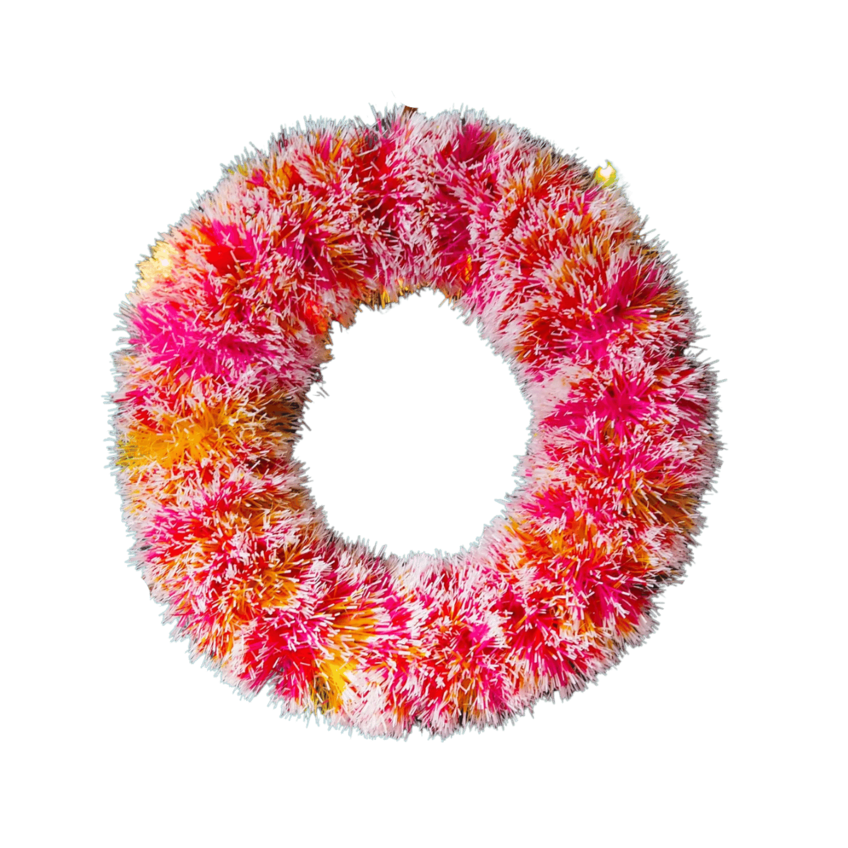 Pink Pom Pom Tinsel Wreath