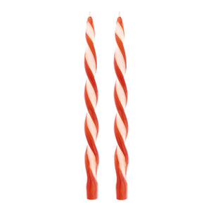 Red Stripe Twist Candles