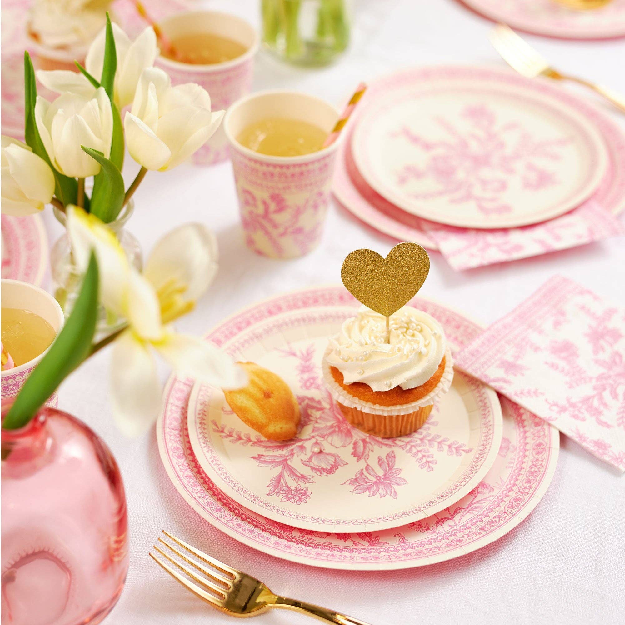 Pink Toile Small Plates