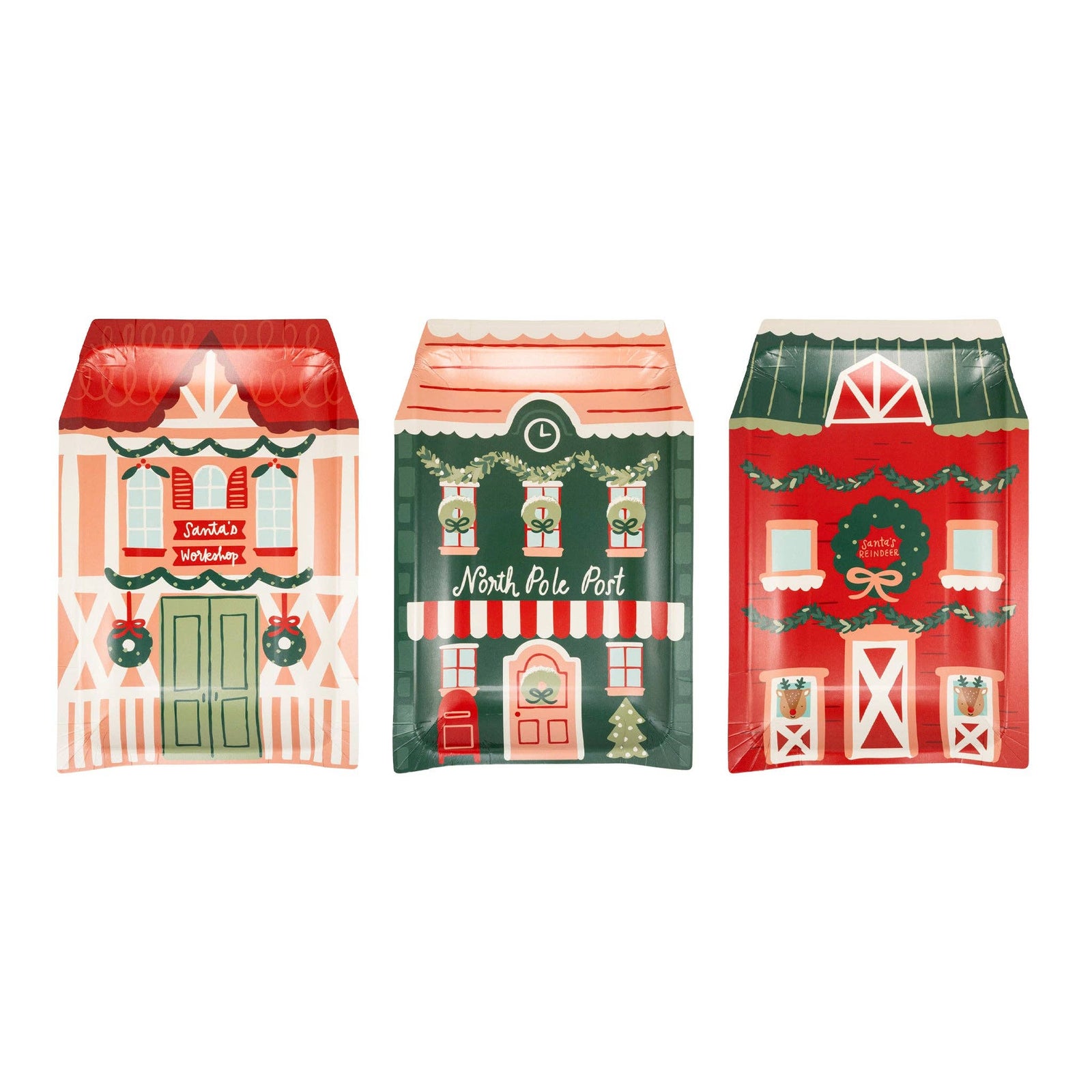 North Pole Village Plate Set