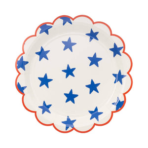 Blue Stars Paper Plate