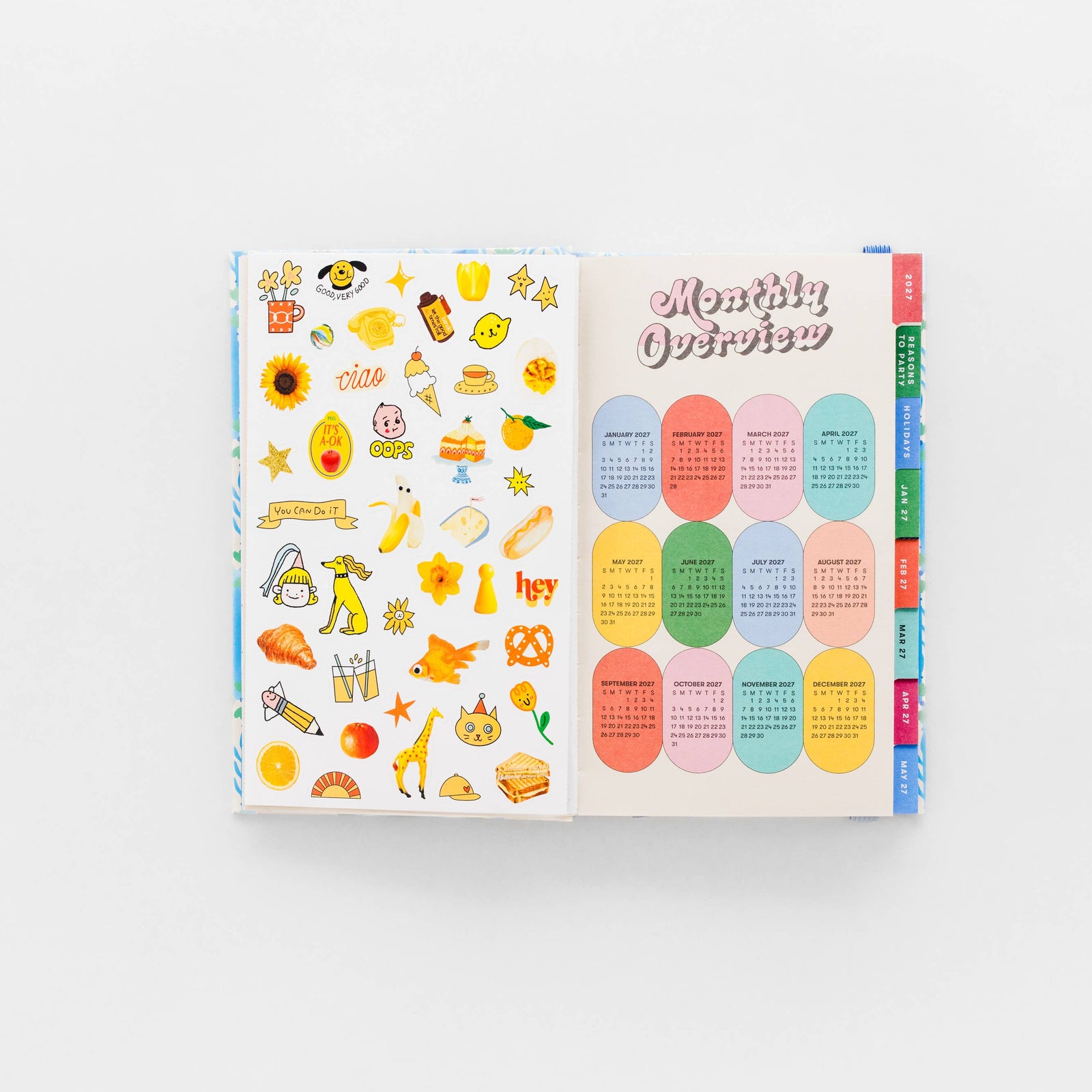 Blue Tile Floral 12 Month Classic 2027 Planner