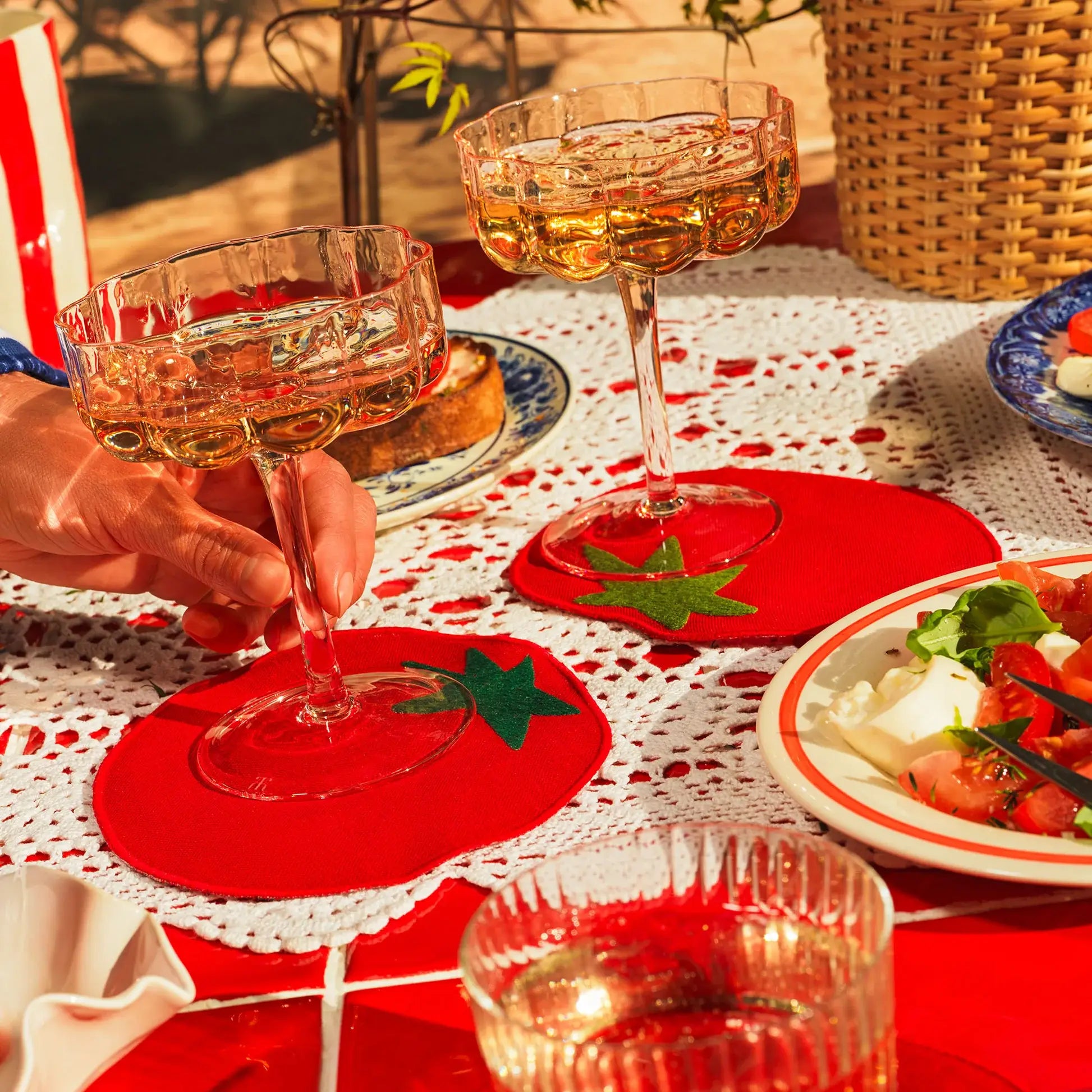 Tomato Linen Cocktail Napkins