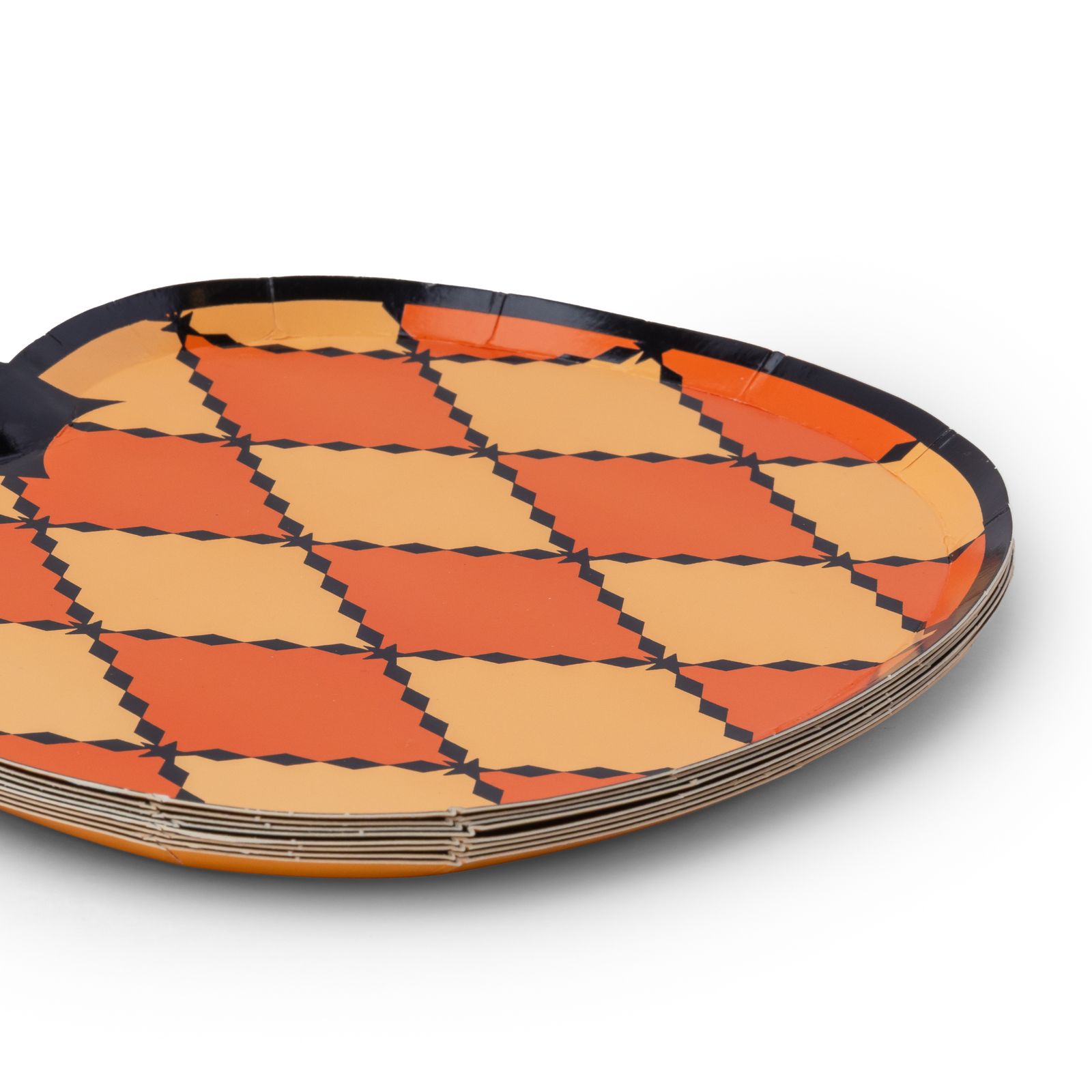 Vintage Halloween Harlequin Pumpkin Plates