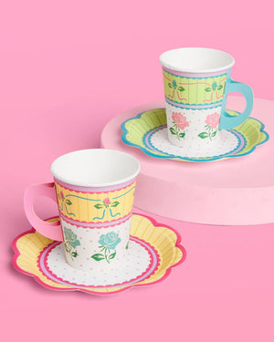 Tea Party Cups Saucers Set