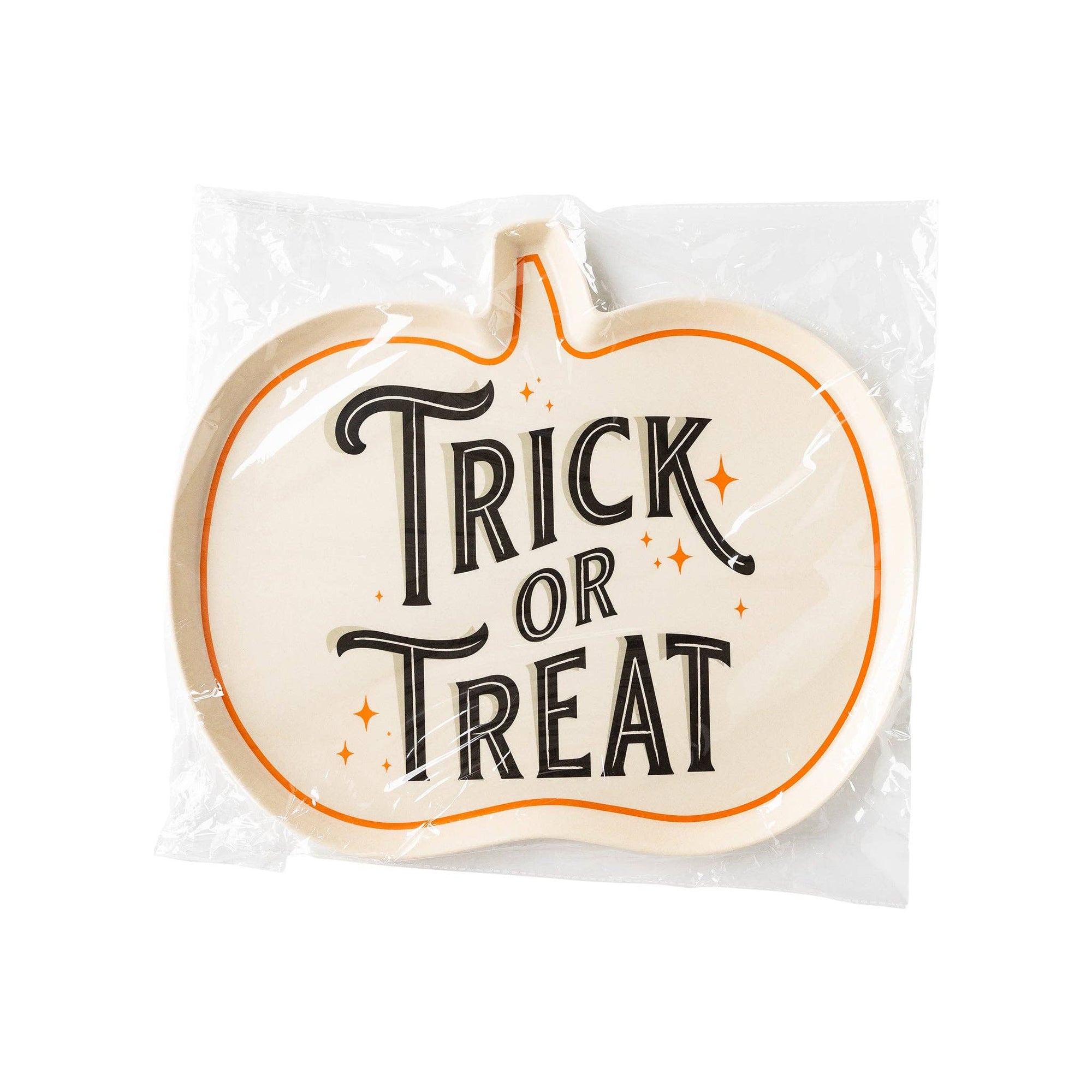 Trick or Treat Pumpkin Bamboo Plate