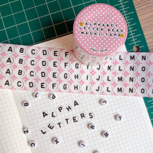 Alphabet Letter Bead Sticker Washi Tape