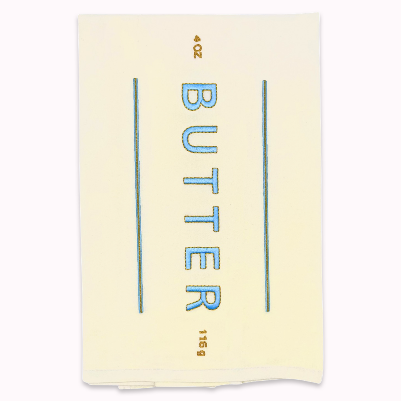 Butter Me Up Embroidered Tea Towel