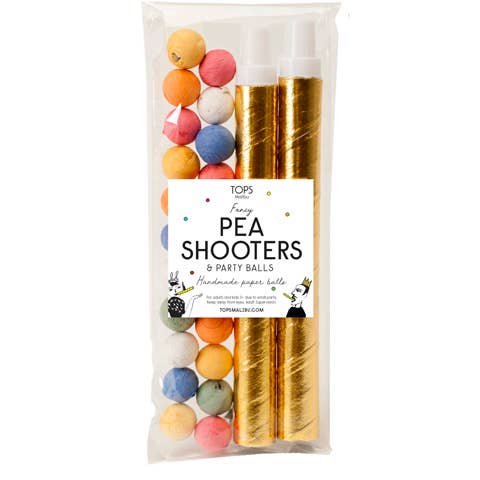 Fancy Pea Shooters with Colored Paper Balls (set of 2!)