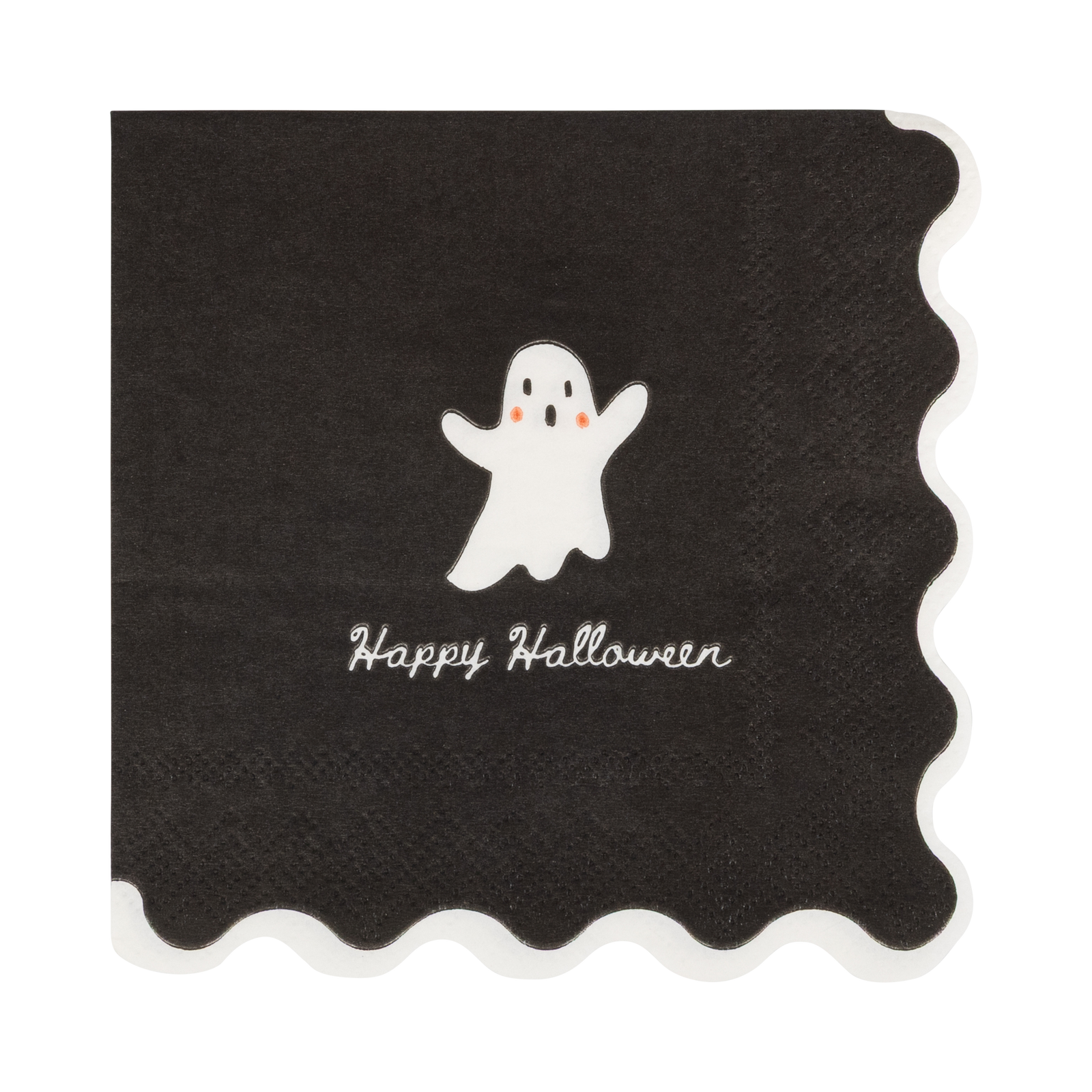 Happy Halloween Ghost Scallop Cocktail Napkin