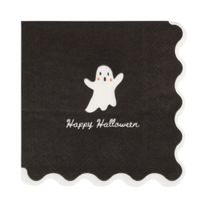 Happy Halloween Ghost Scallop Cocktail Napkin