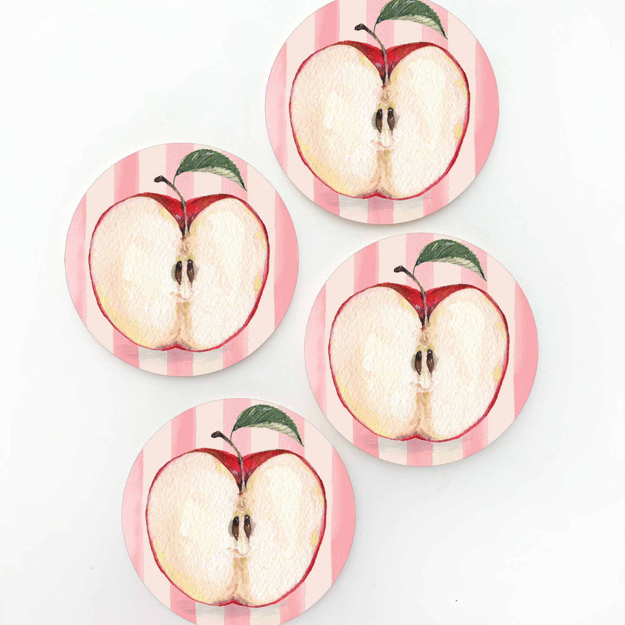 Apple Core Coaster Set