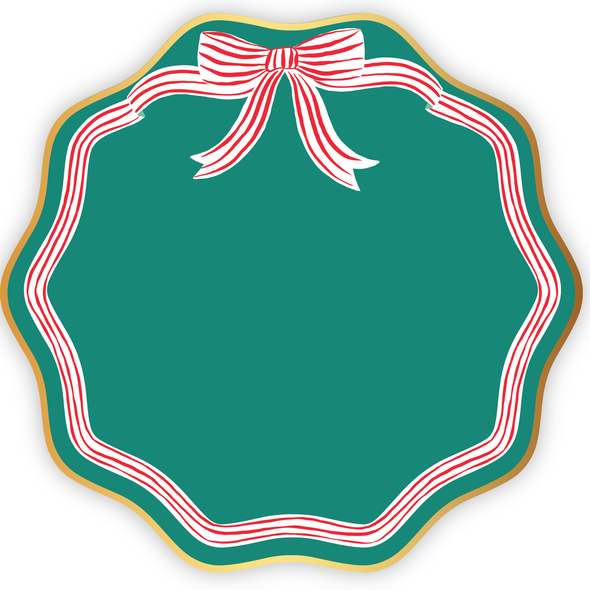 Elegant Green Peppermint Bow Dinner Plates
