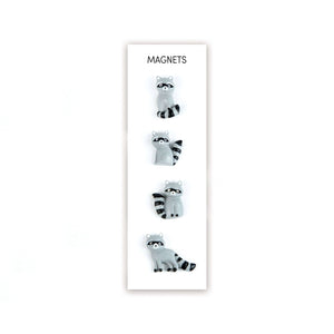 Raccoon Mini Magnets (set of 4)