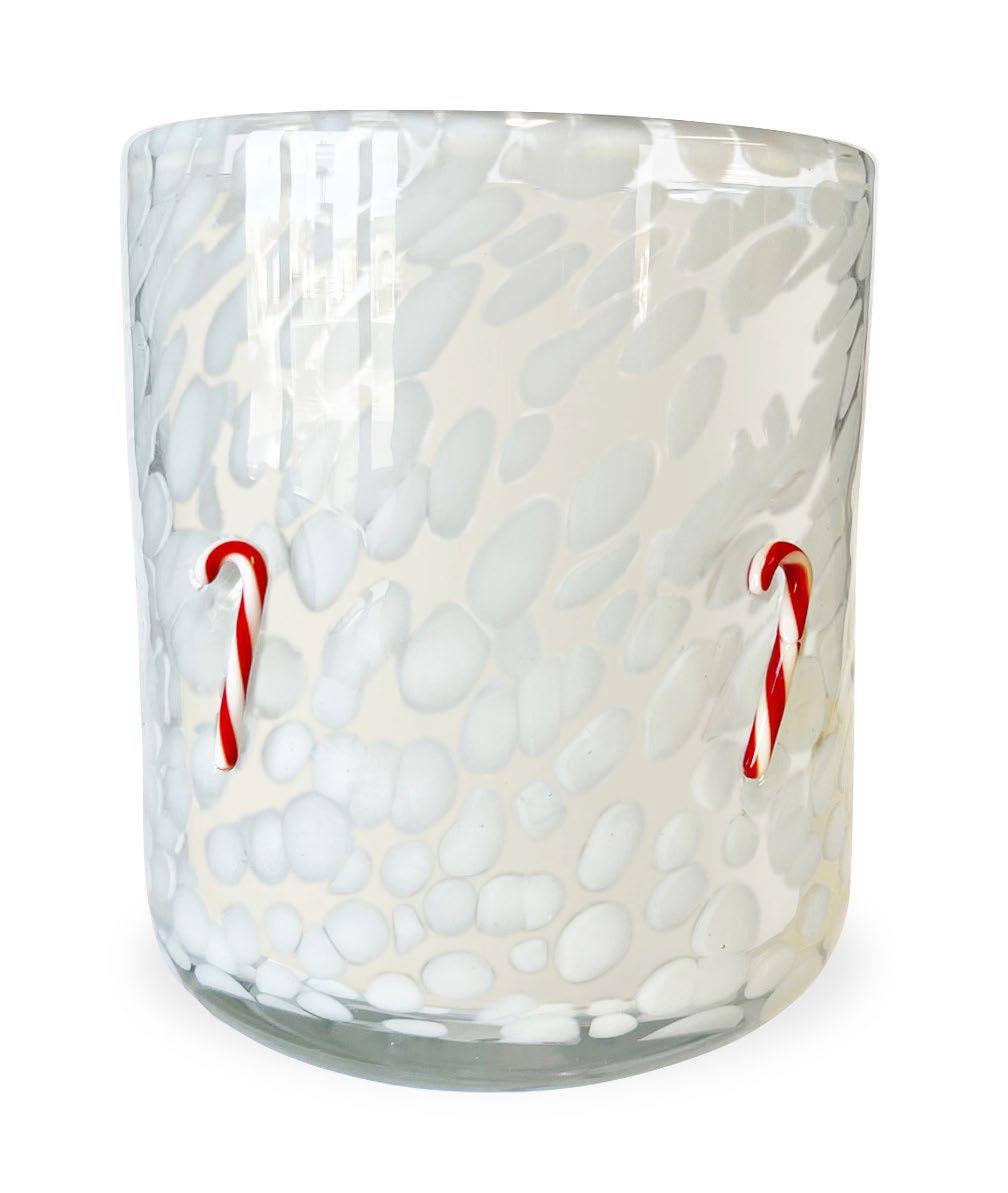 Tis the Season Candy Cane Confetti Icon Candle