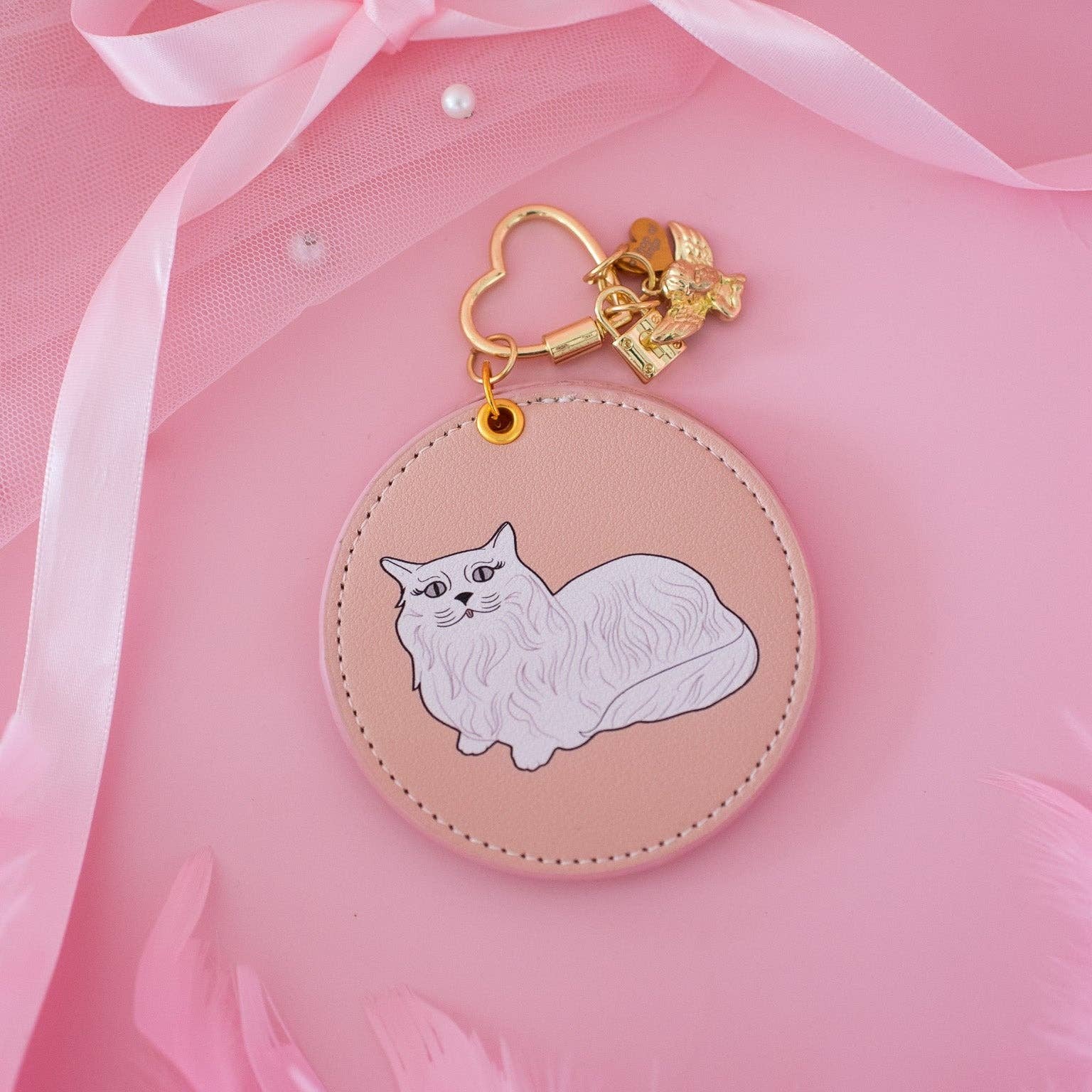 Miss Kitty Mirror Keychain