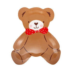 Beary Loved Teddy Bear Shaped Plate Set