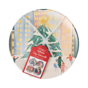 City Christmas Scene Reusable Bamboo Plates (set of 4!)
