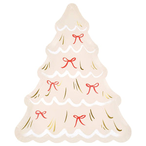 Christmas Tree With Bows Plates