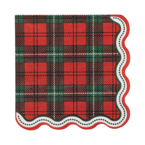 Red and Green Plaid Christmas Cocktail Napkins