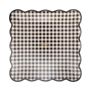 Black Gingham Square Plates