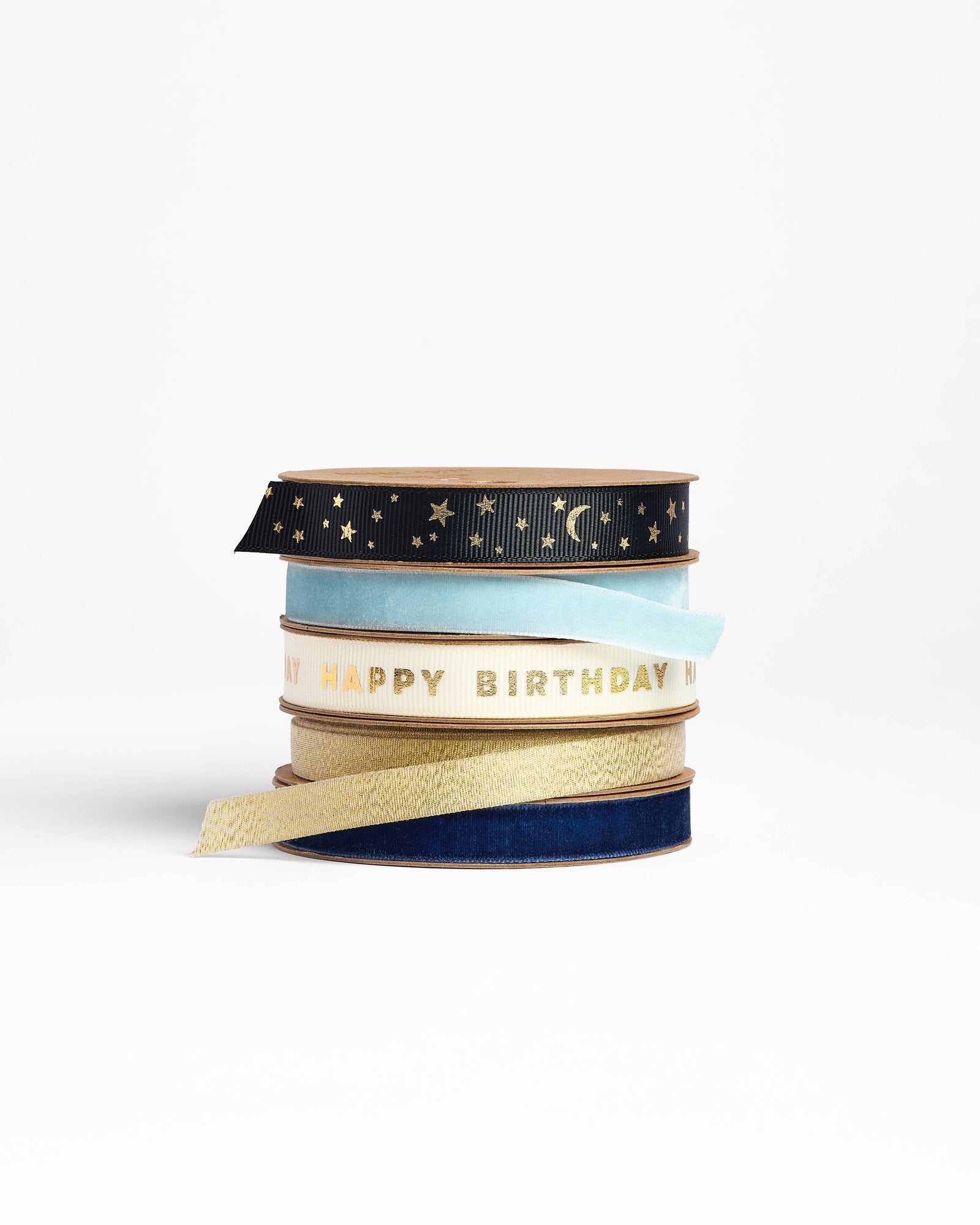 Gold Star Black Grosgrain Ribbon